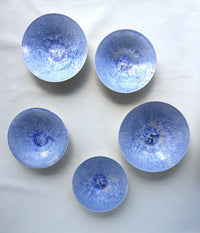 Blue Crystalline Wall Bowls