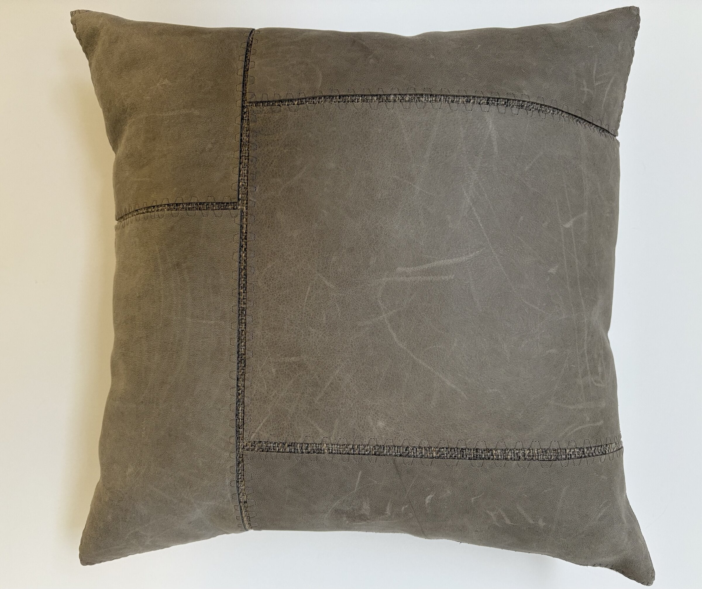Distressed Leather Appliqued Grey Tiles #1