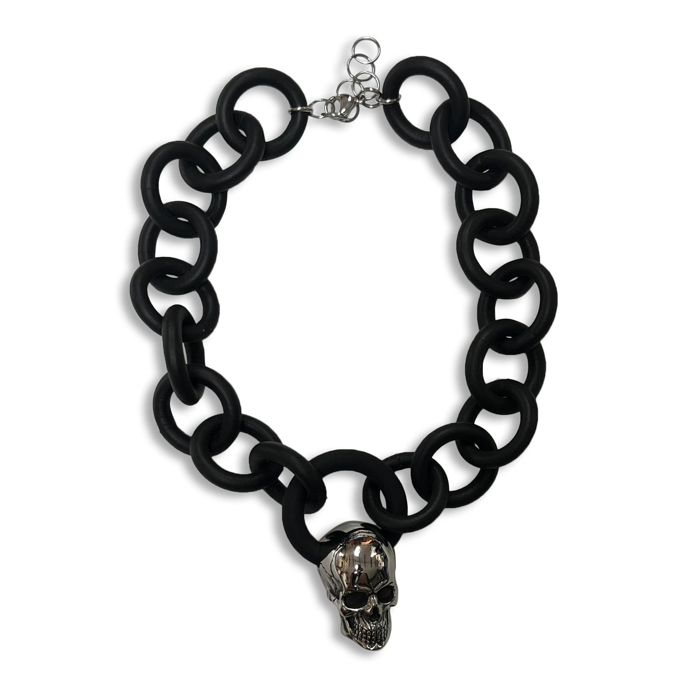 Rubber Necklace with Skull