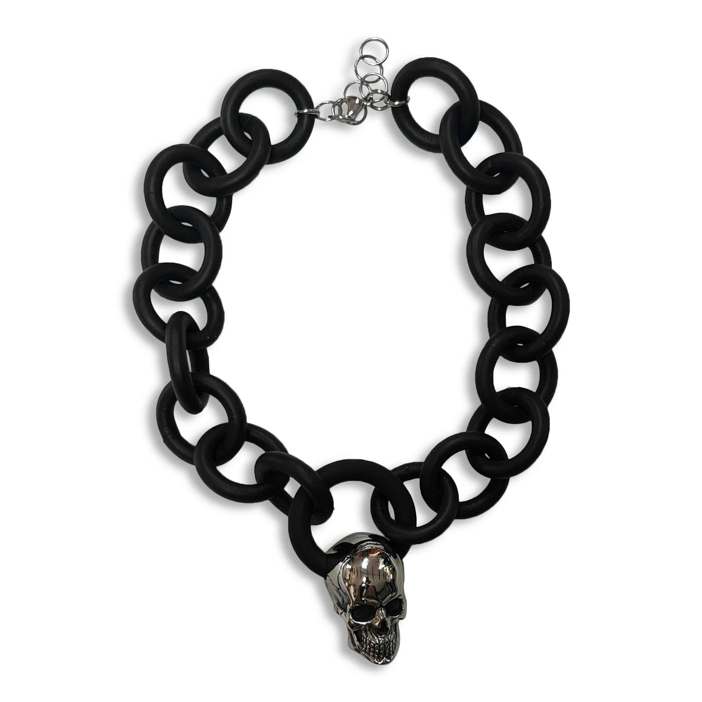 Rubber Necklace with Skull