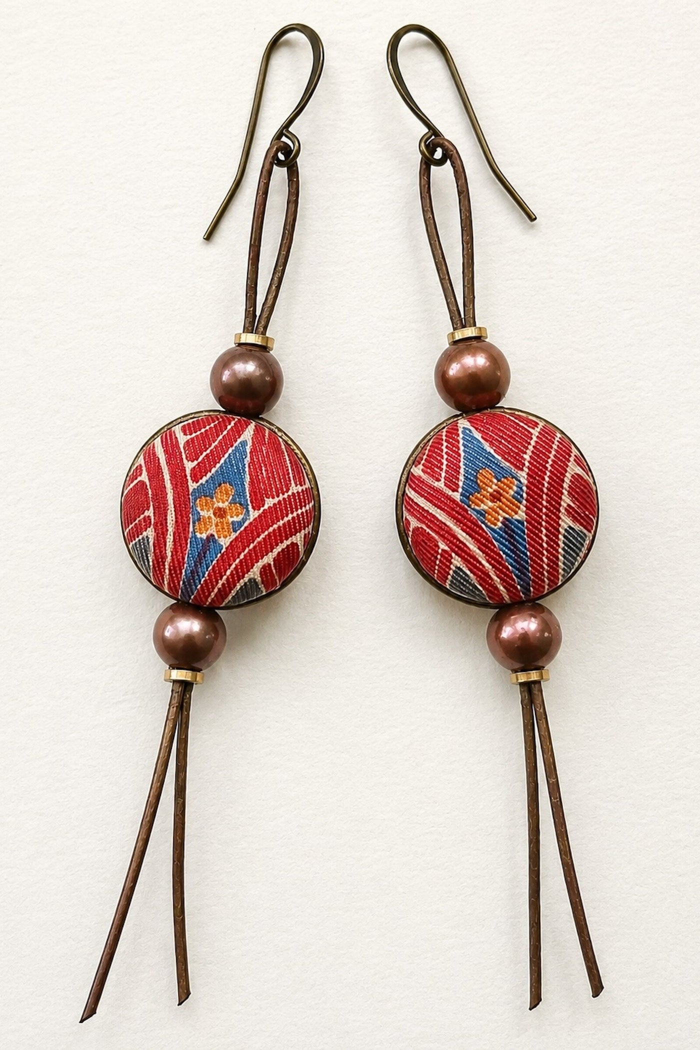 Vintage Art Nouveau Silk Earrings
