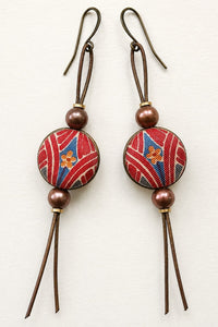 Vintage Art Nouveau Silk Earrings
