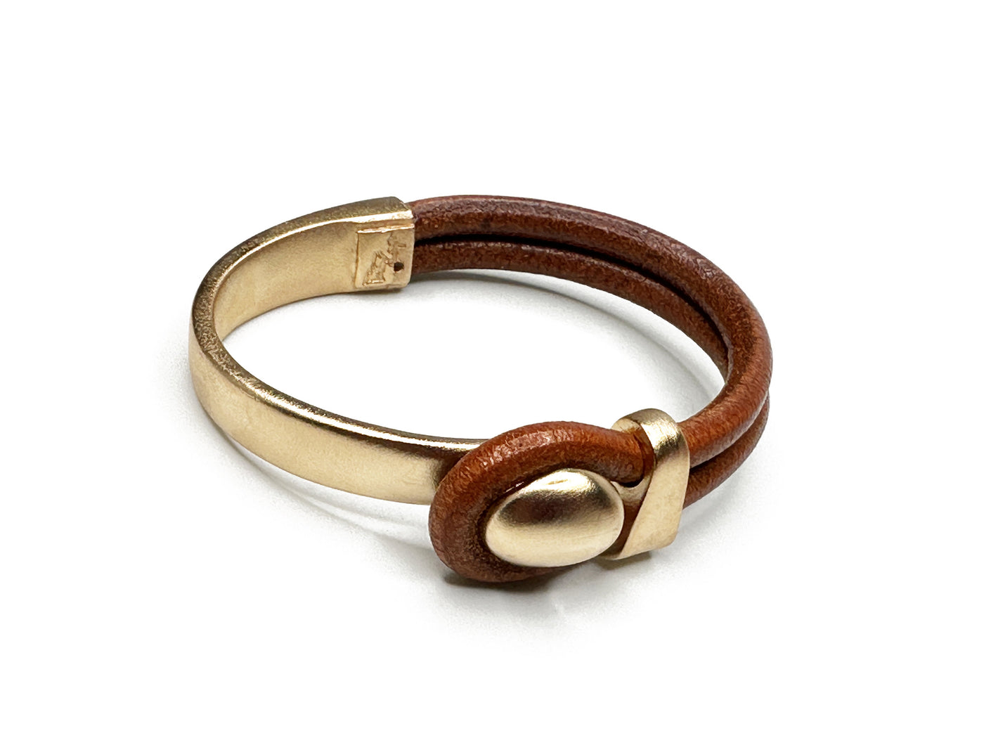 Brown/Gold Lasso Knob & Slide Bracelet