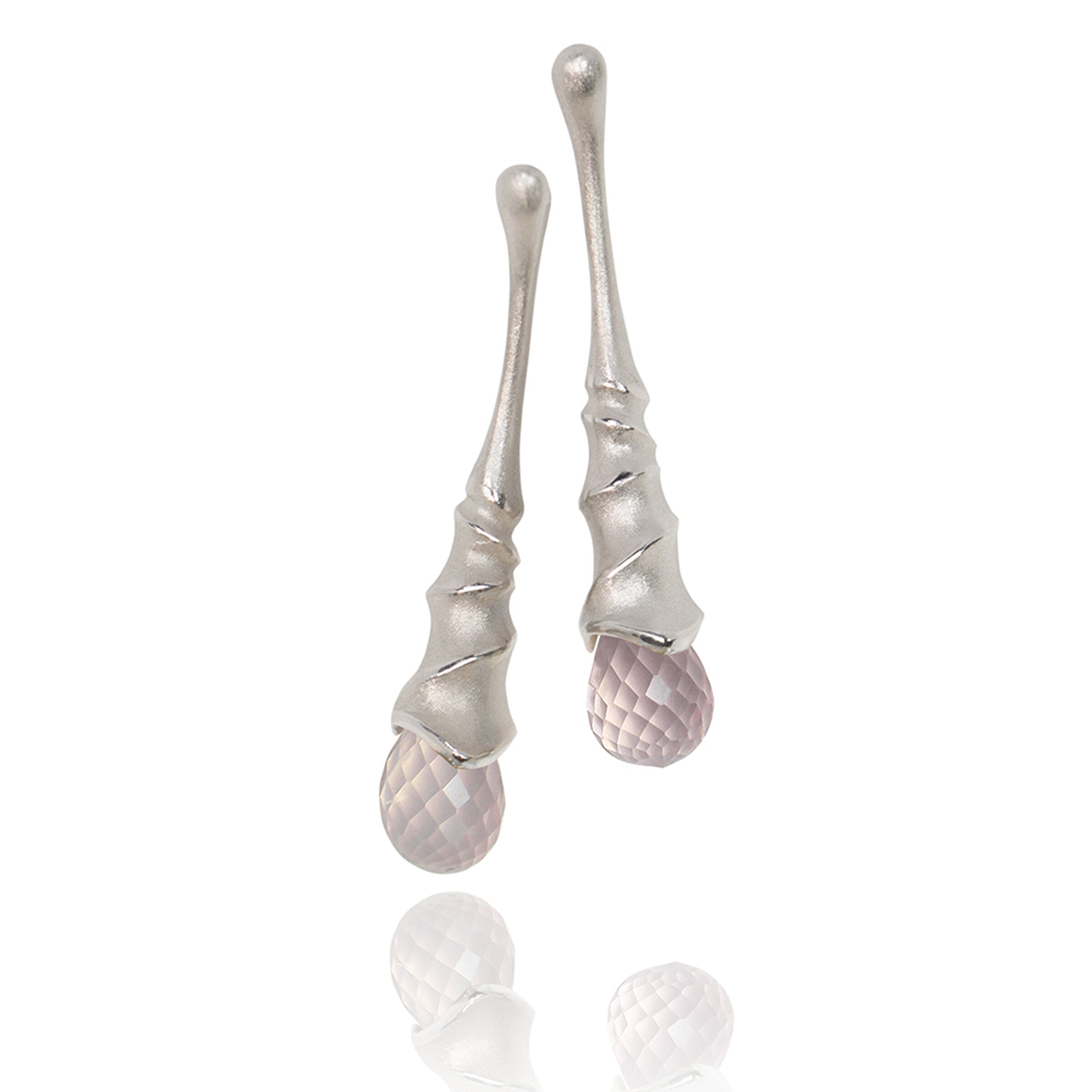 Sandblasted Silver with Rose Quartz