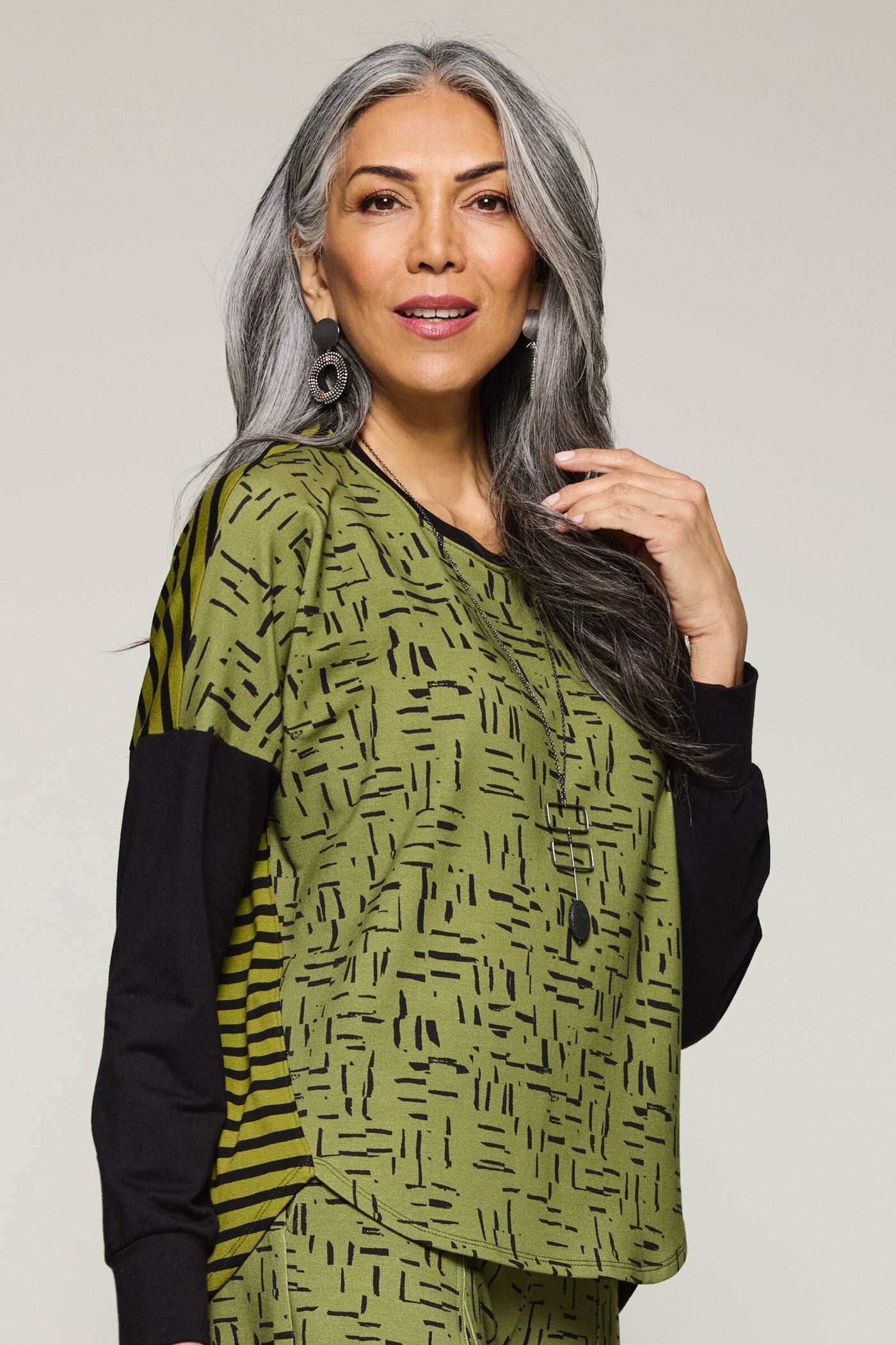 Mosswood/Black Folded Paper Print/Mosswood Stripe
