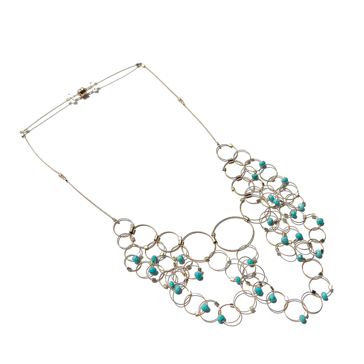Turquoise & Gold Cable