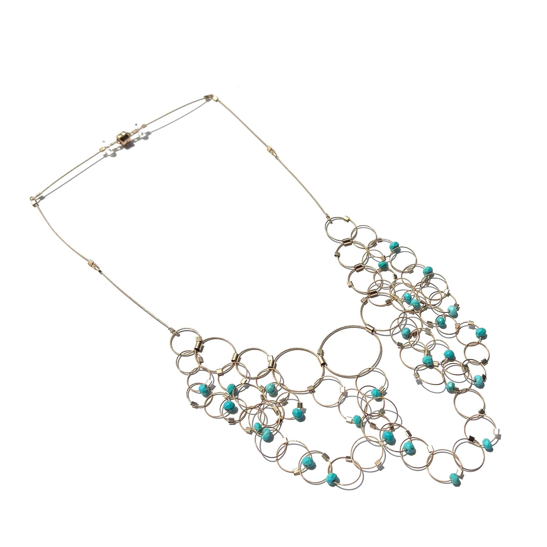 Turquoise & Gold Cable