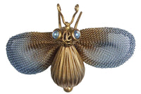 Antique Brass with Snorkel Blue and Light Iridescent Sapphire