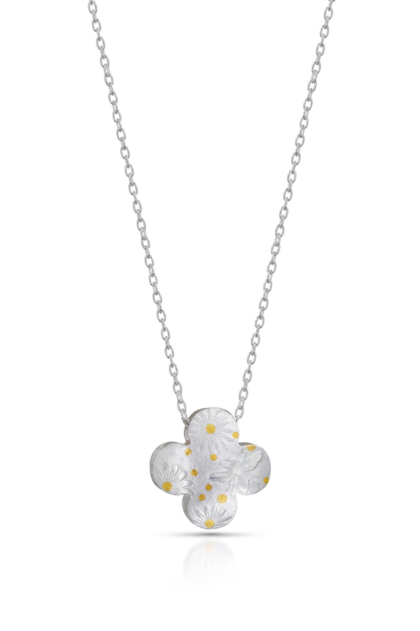 Reversible Honeybee Quatrefoil Pillow Pendant