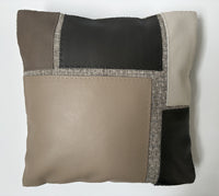 Leather Appliqued Color Blocked Pillow #1
