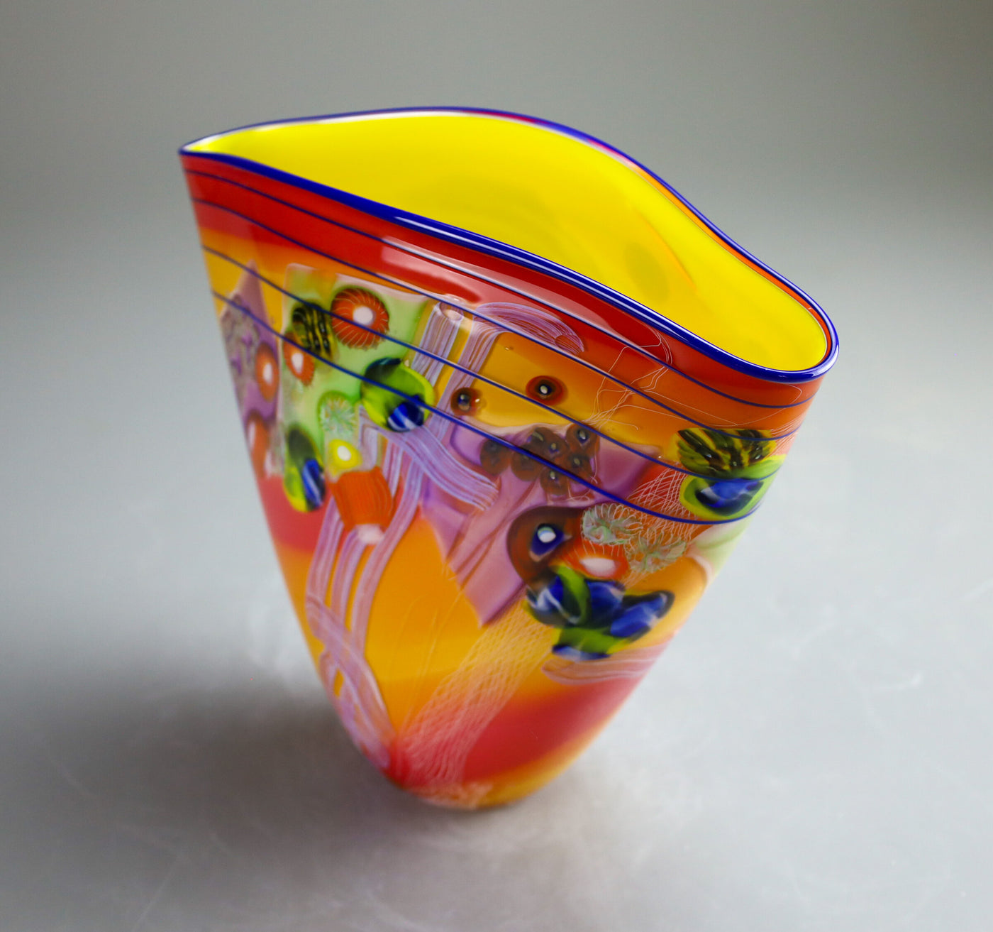 Color Field Vessel in Firelight