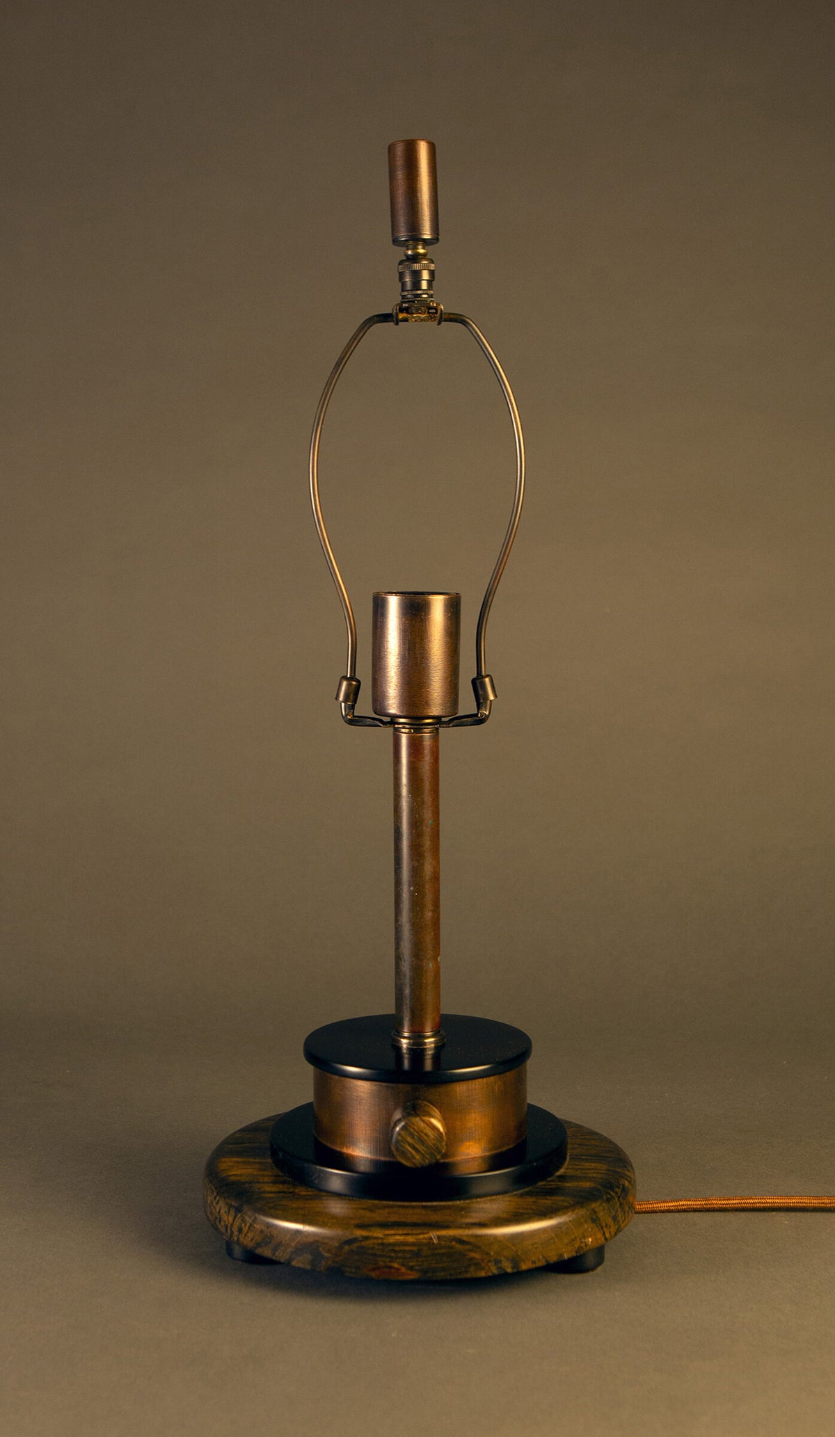 Vibrant Silk and Copper Table Lamp