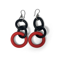 Red, stainless steel ear wire