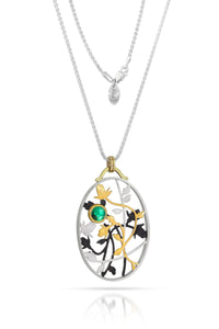 Rose Vine Tracery & Emerald Necklace
