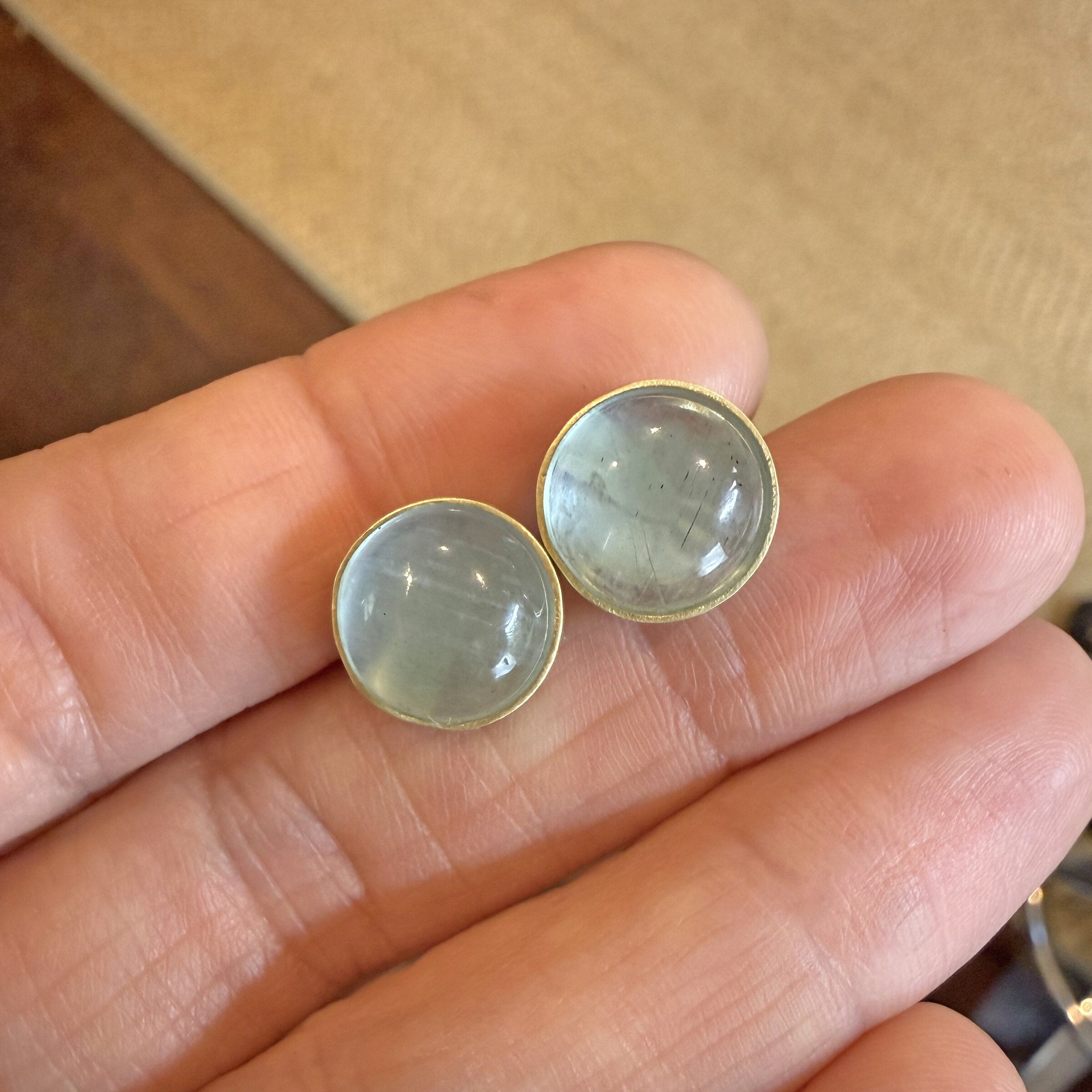 Cat's Eye Aquamarine Earrings