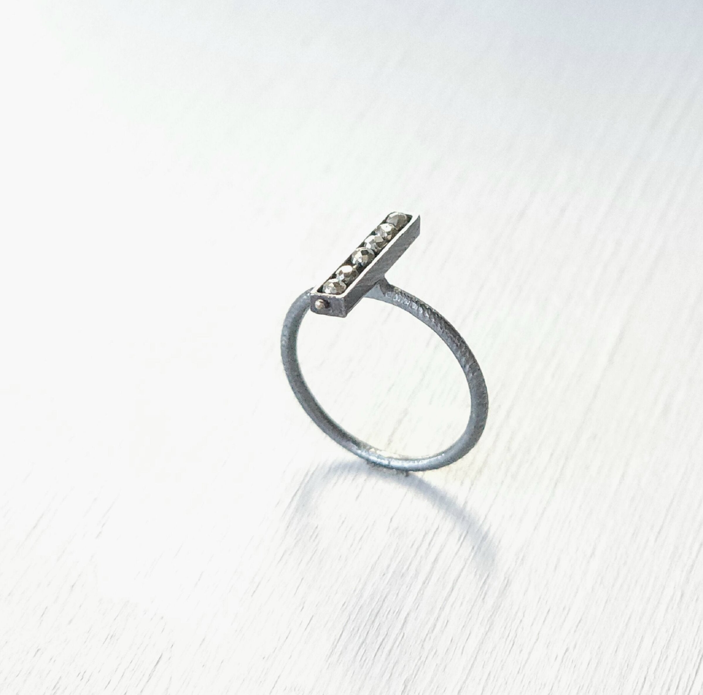 Vertical Six Stone Segment Stacking Ring