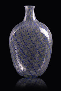 Blue Green and White Wide Vase