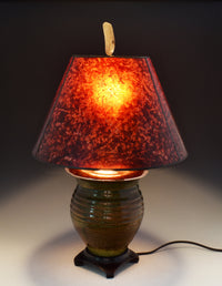 Stoneware Lamp with Mica Shade