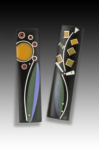 left: sunflower bar pin, right: pineapple flower bar pin