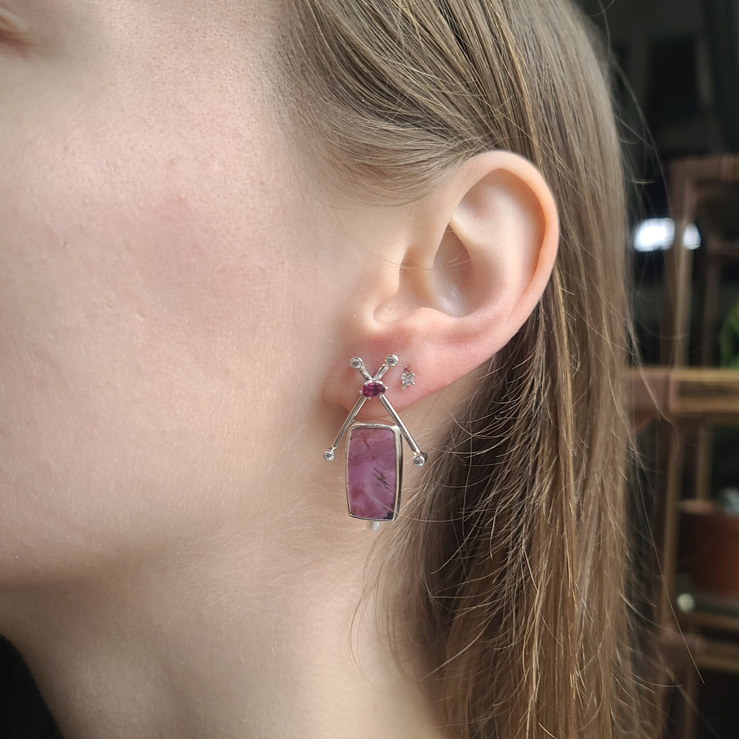 Cobalto Calcite Earrings