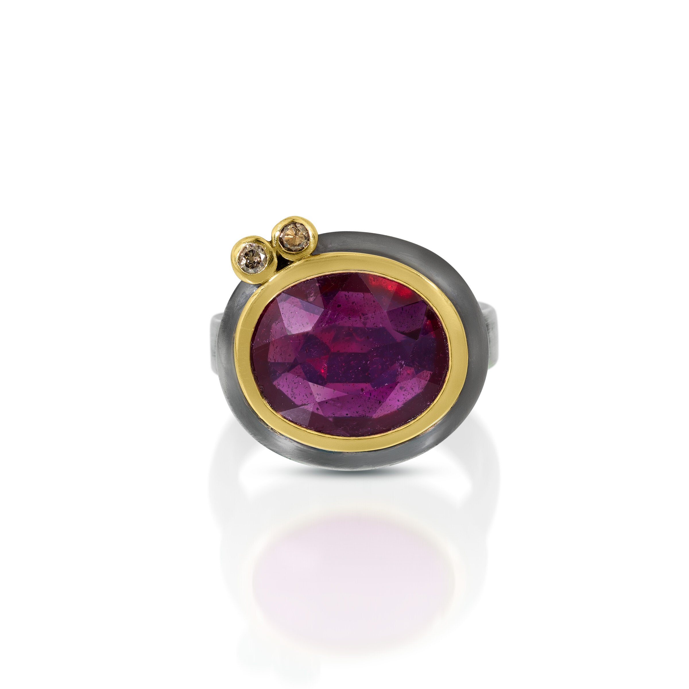 Ruby & Champagne Diamond Ring