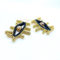 Large Agate Eye Earrings