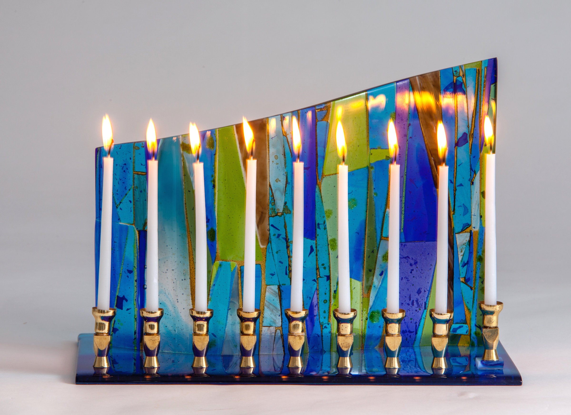 Abstract Blue Menorah