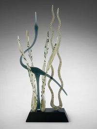 Dancing Heron in the Marsh ll, Mystic Silver