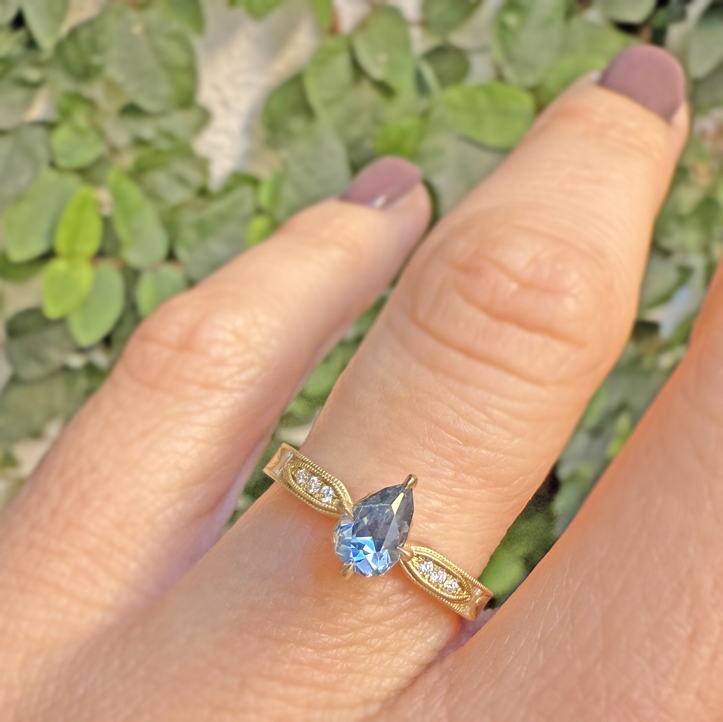 Berkshire Pear-Shaped Sapphire & Diamond Ring