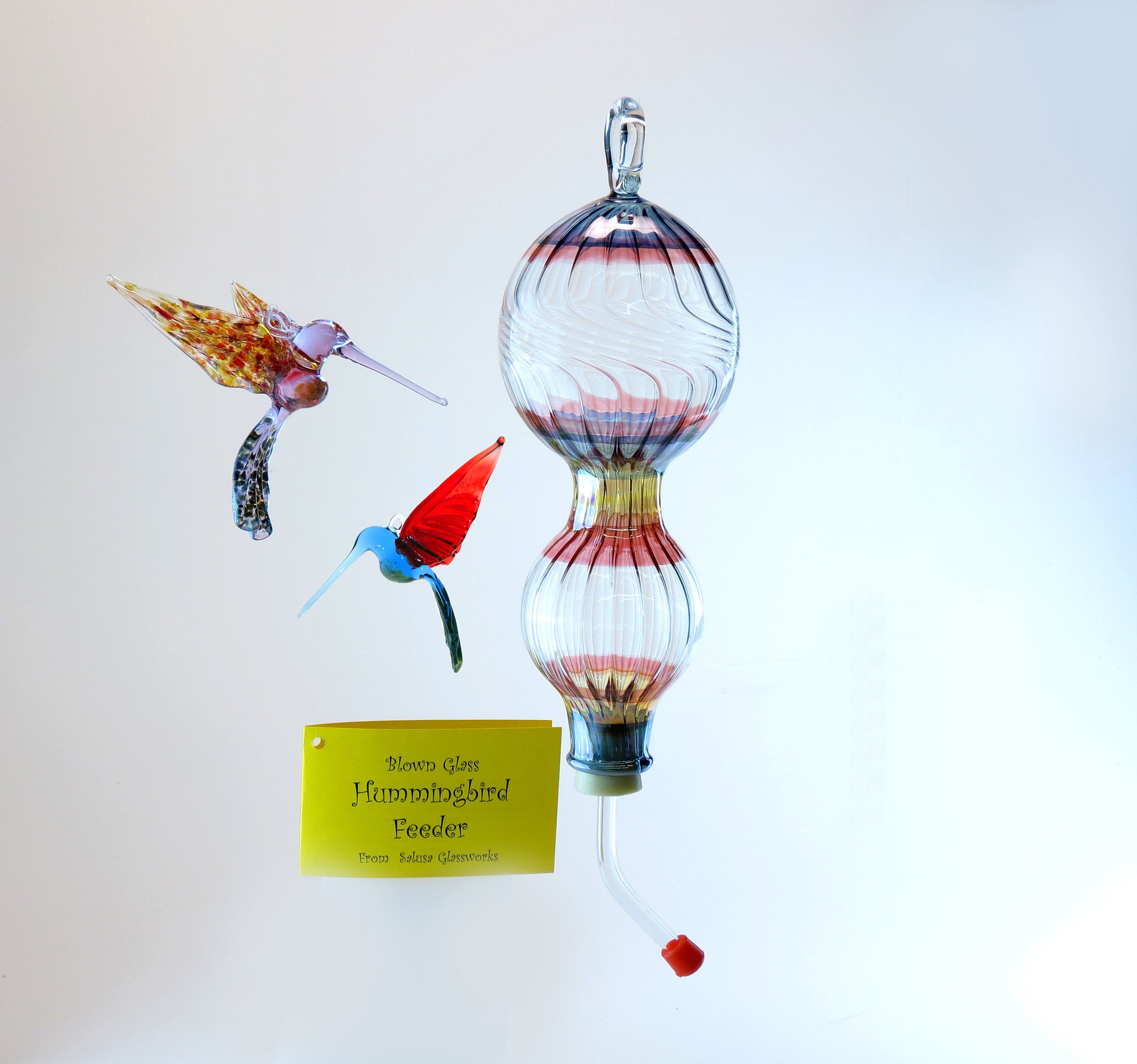 glass hummingbirds not included