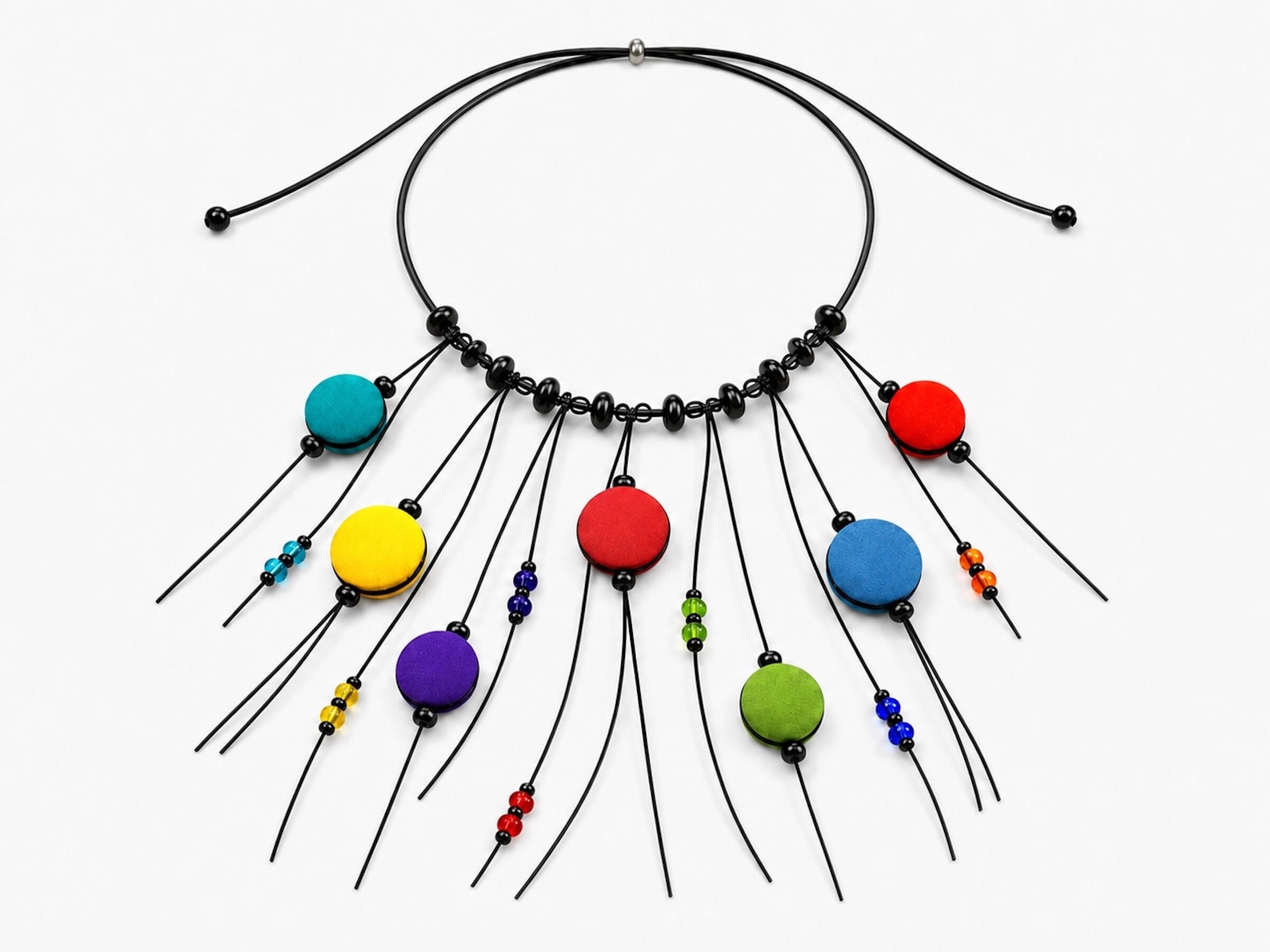 Paint Box Colors Silk Necklace