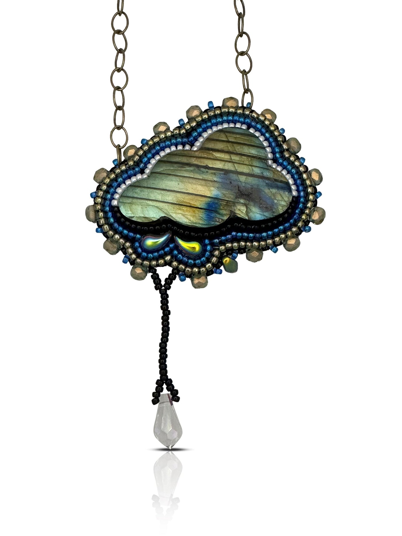 Multi-Color Labradoriate Cloud Pendant