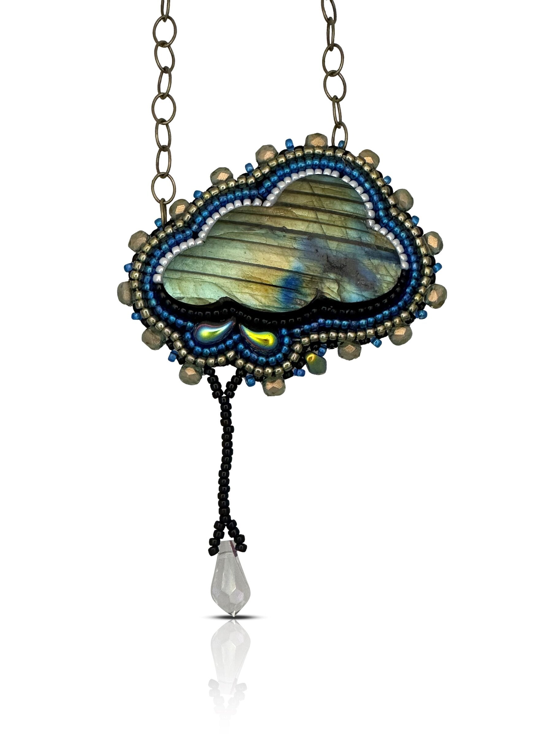 Multi-Color Labradoriate Cloud Pendant