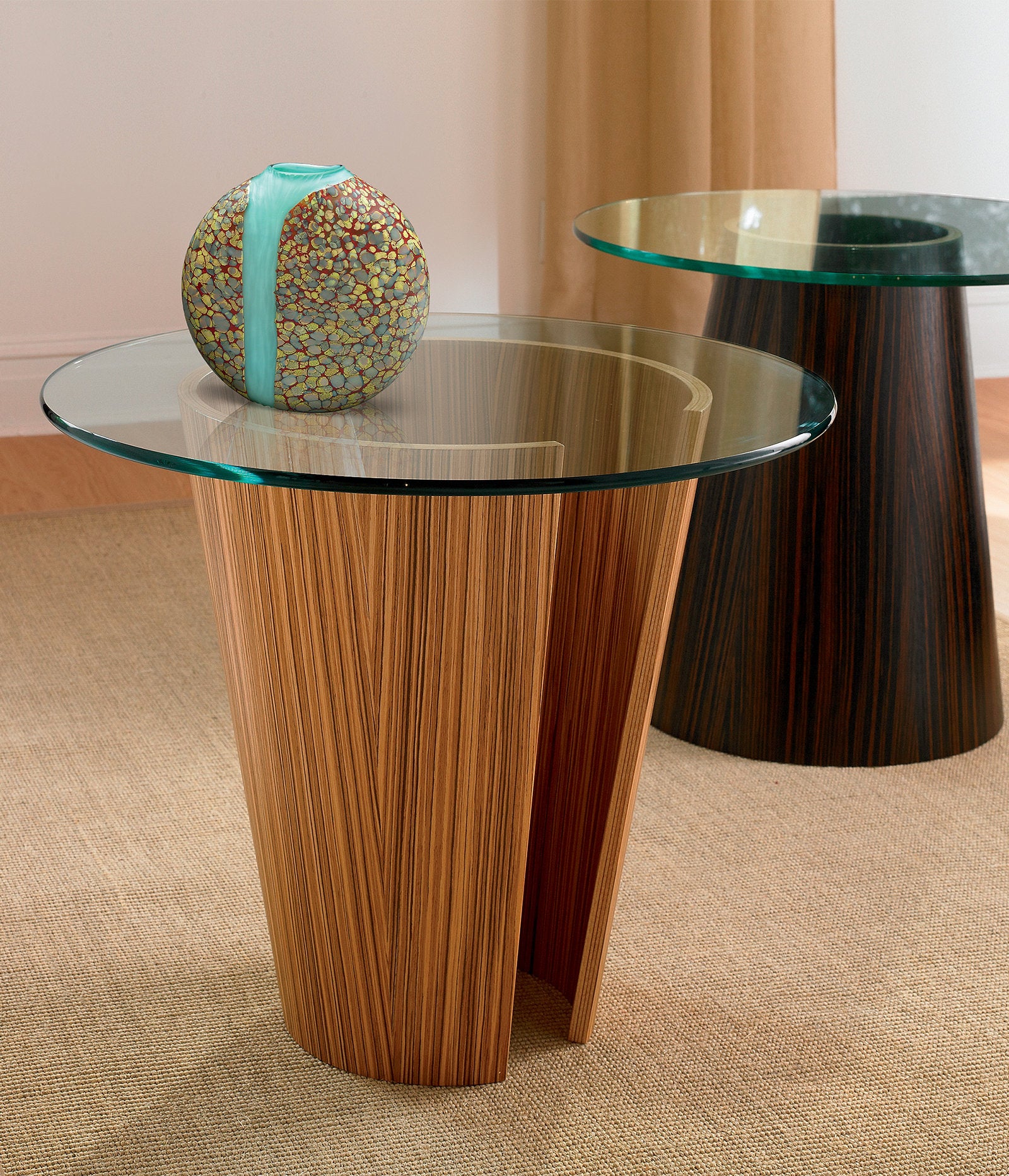 left: zebrawood, right: macassar ebony