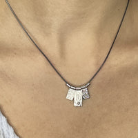Silver Three-Tab Necklace
