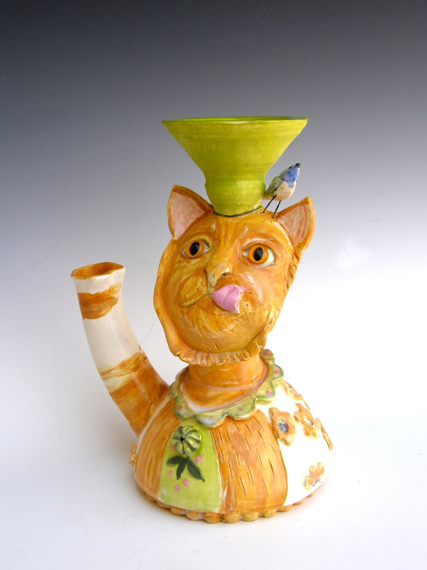 Sunflower Cat Vase
