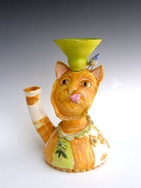 Sunflower Cat Vase