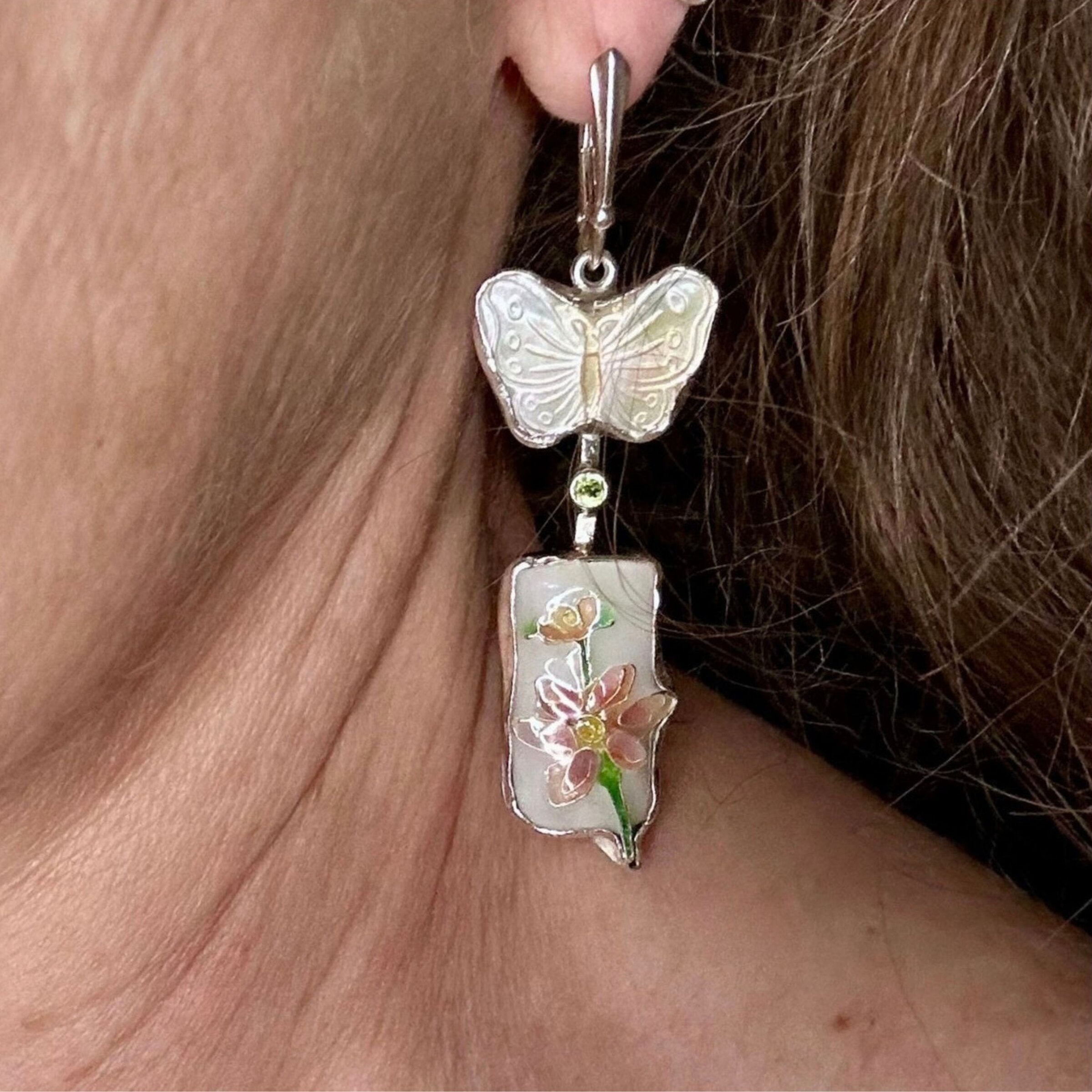 Clematis & Butterfly Earrings