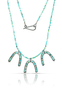 Carved Three Arch Segment Necklace