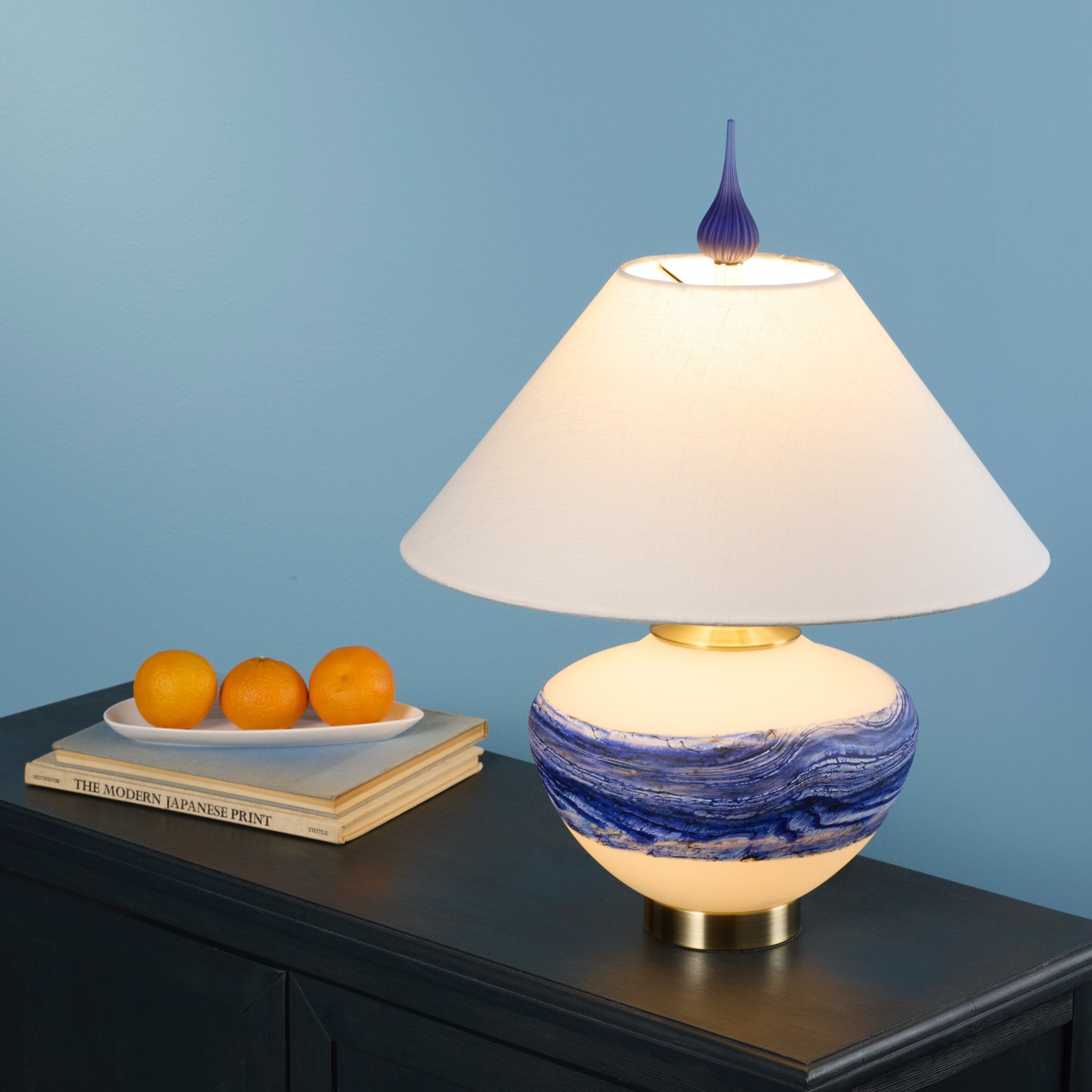 Alabaster Table Lamp in Blue