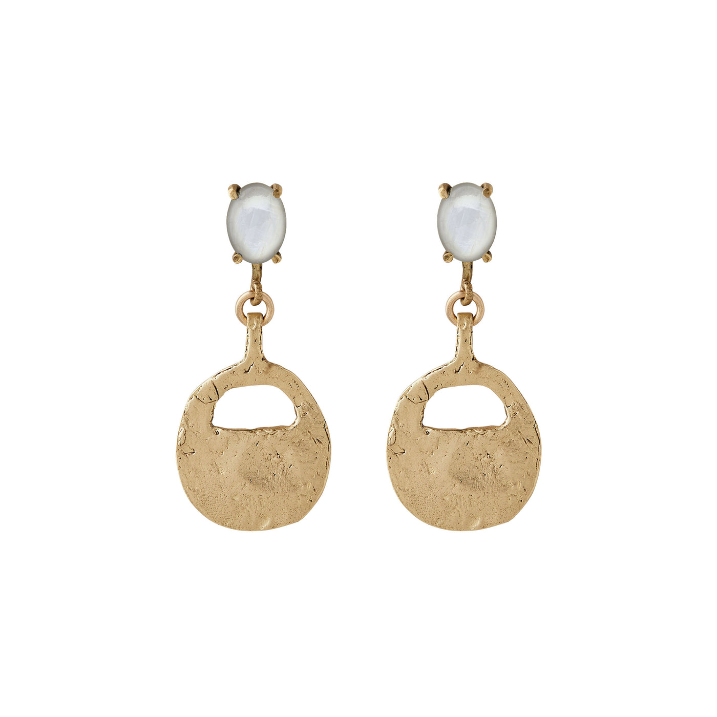 Rainbow Moonstone Artifact Earrings