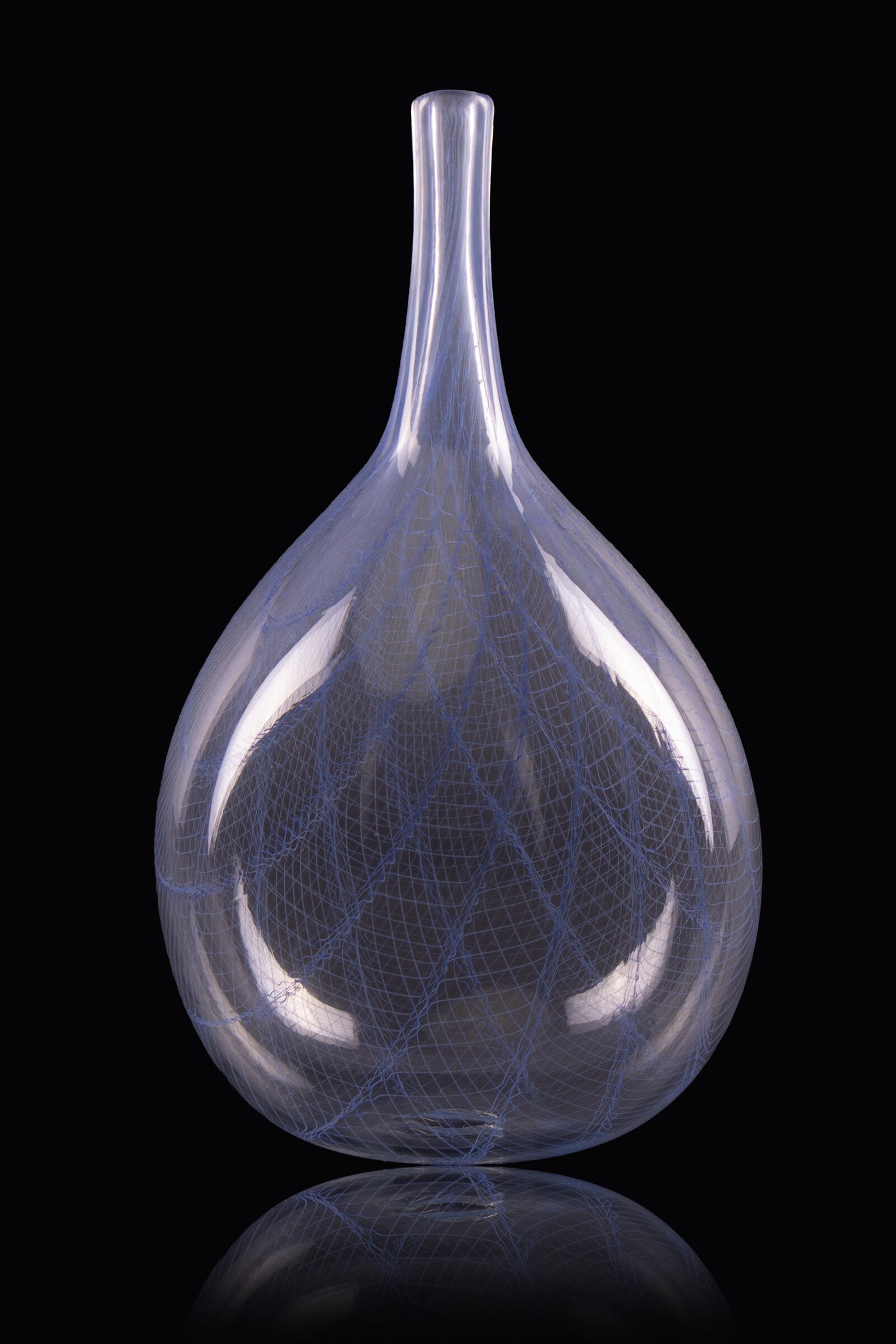 Blue Round Woven Vase