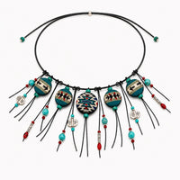 Southwestern Reversible Textile Necklace