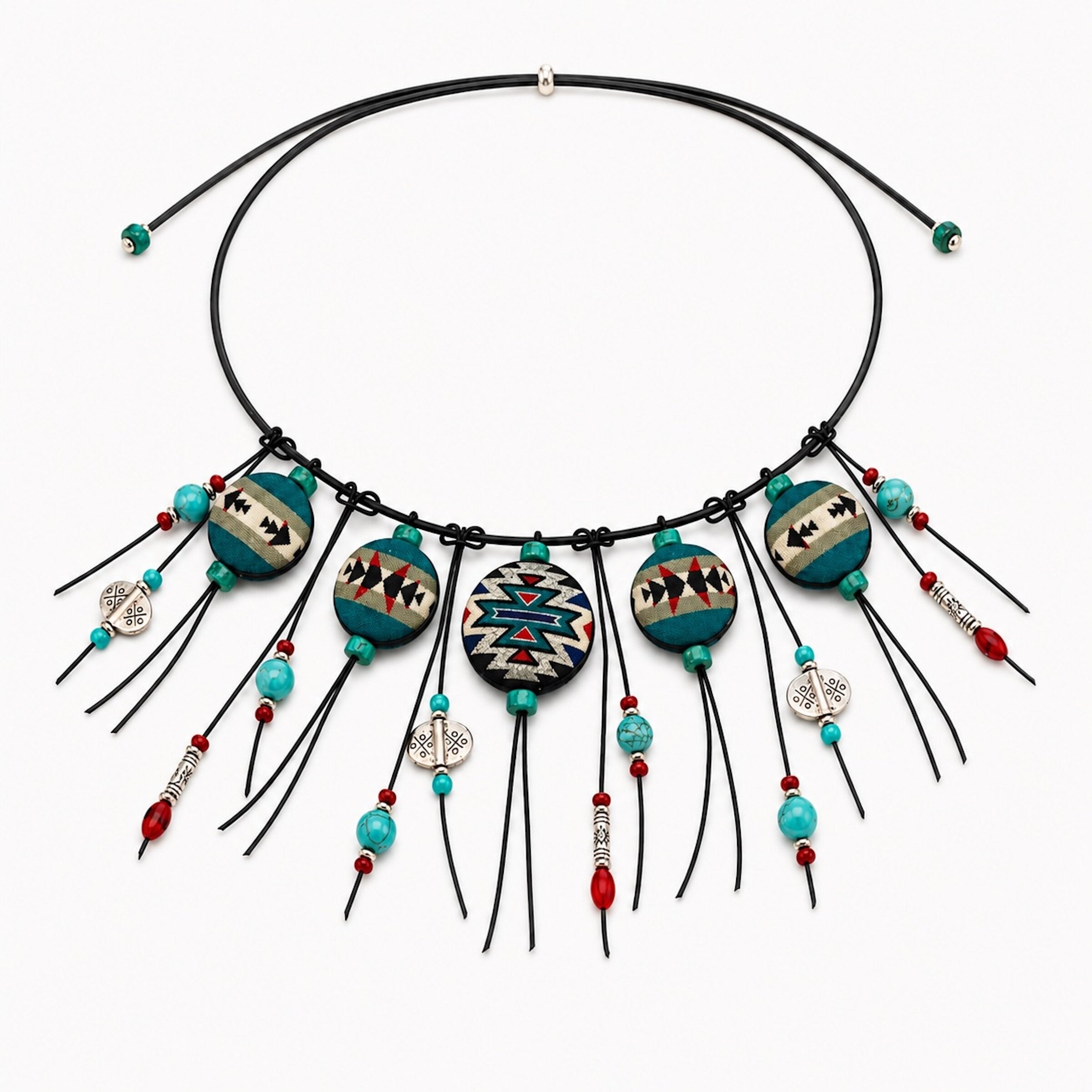 Southwestern Reversible Textile Necklace