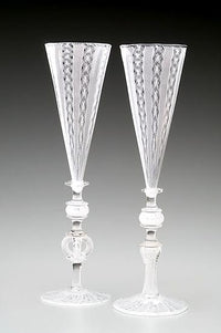 White Cane Wedding Goblets