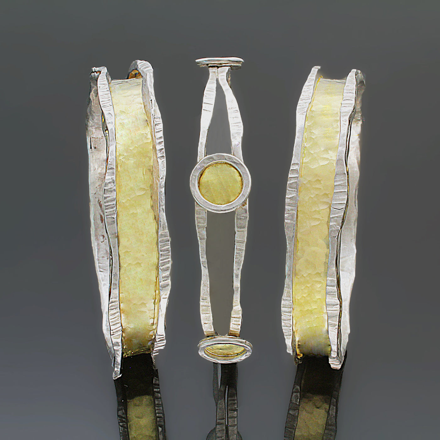 left to right: Charming Bangle, Small Circles Bangle, Charming Bangle