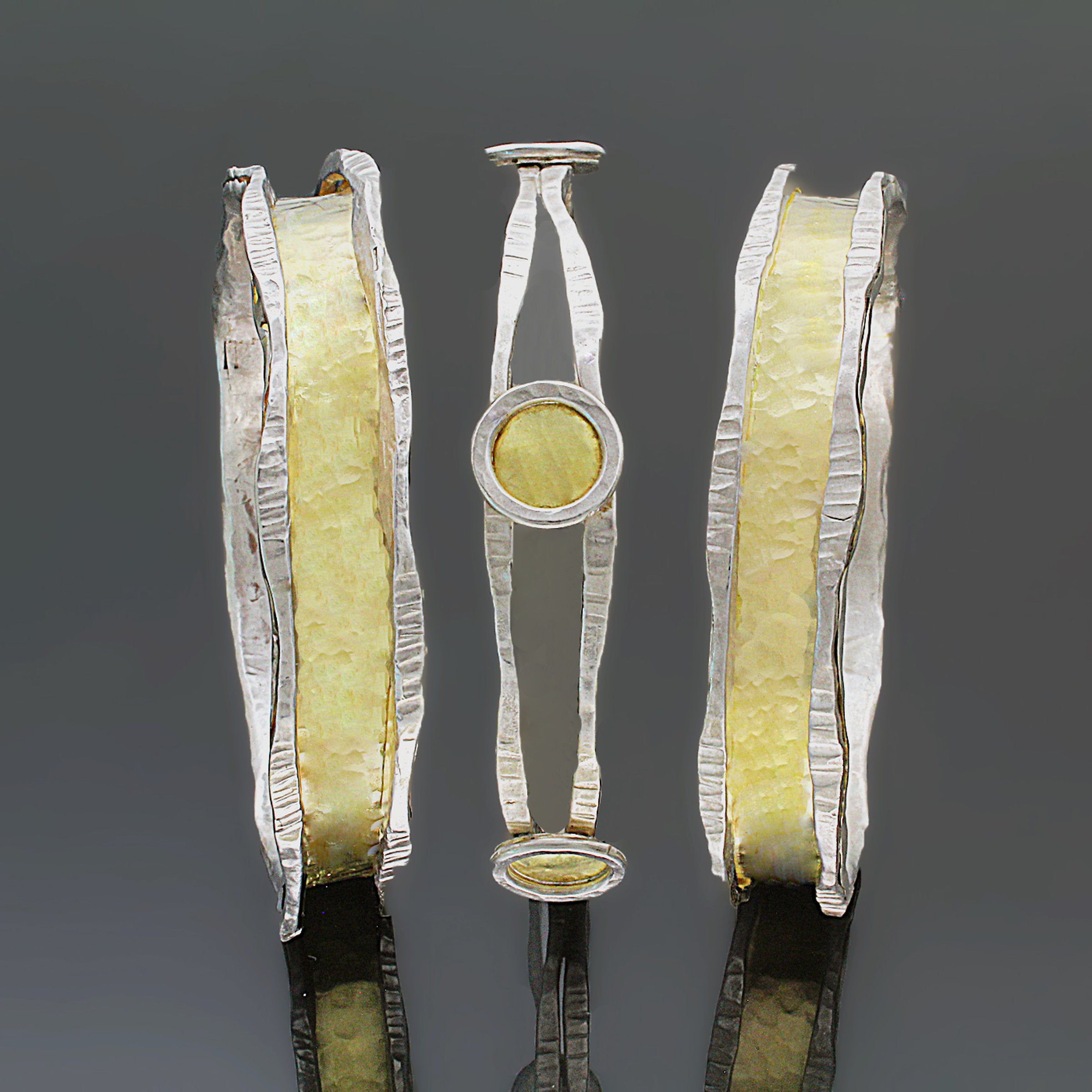 left to right: Charming Bangle, Small Circles Bangle, Charming Bangle