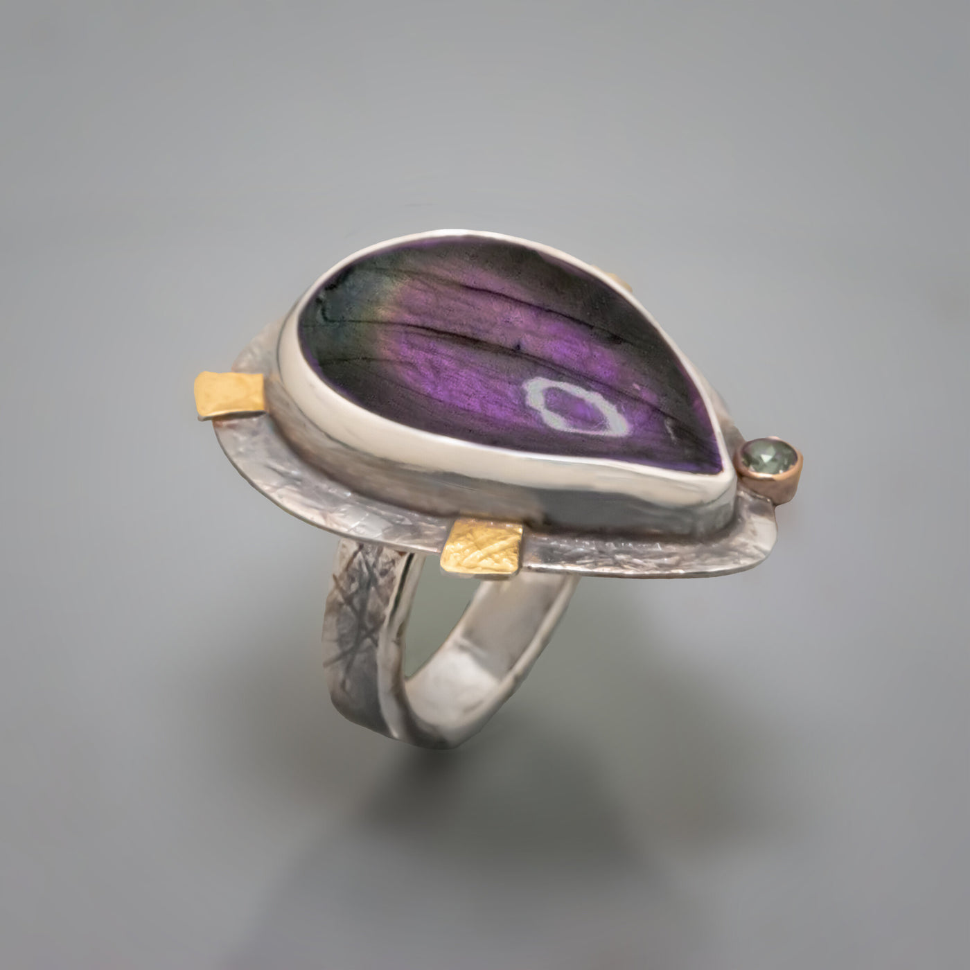 urple Labradorite Pear Ring