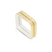 Diamond Bimetal Square Ring Set
