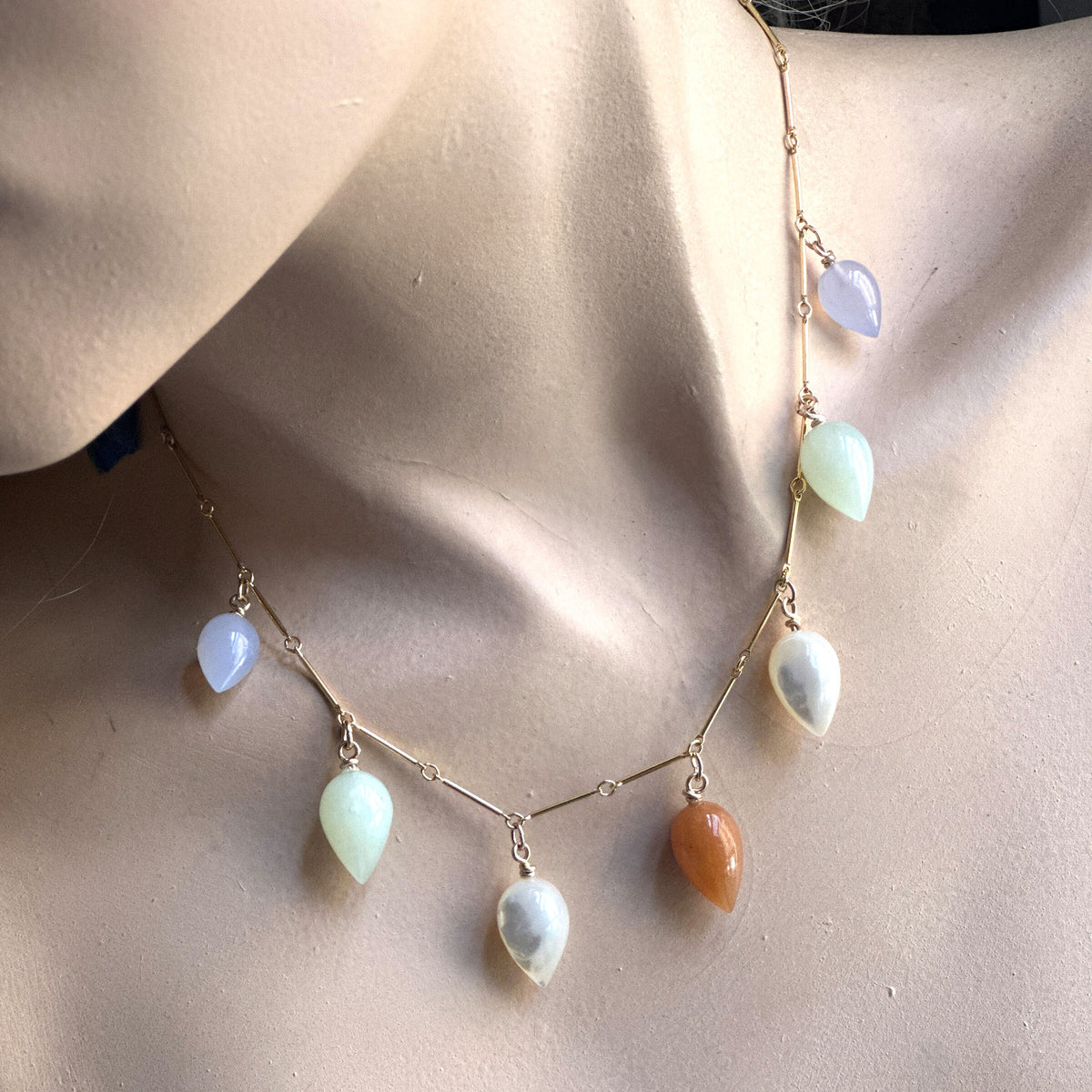 Multi-Gem Charm Necklace